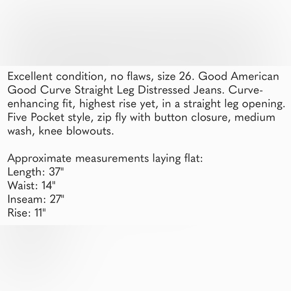 Good American Good Curve Straight Leg Distressed Jeans-sz 26 - Picture 11 of 11